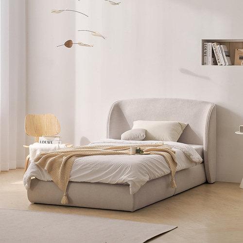 알로 라운드 아쿠아텍스 패브릭 평상형 호텔 침대프레임 SS CNS504C