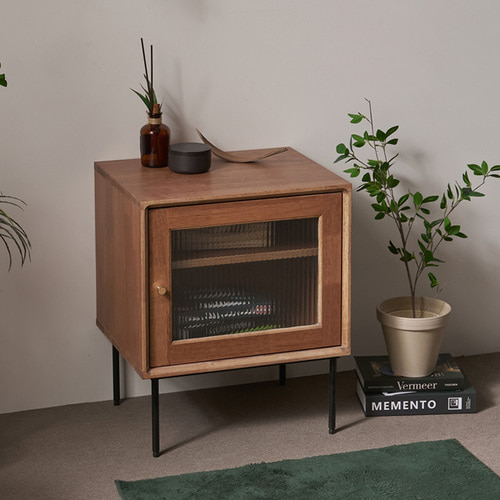 헤이즐 원목 모루유리 사이드 테이블 협탁 GM378C